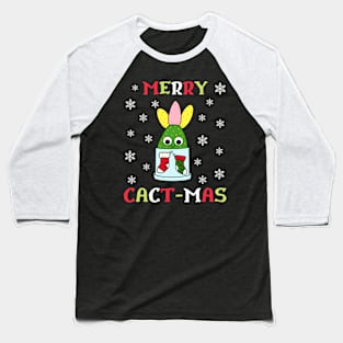 Merry Cact Mas - Hybrid Cactus In Christmas Themed Pot Baseball T-Shirt